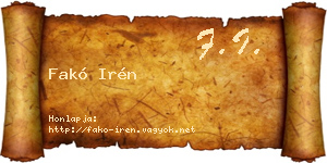 Fakó Irén névjegykártya